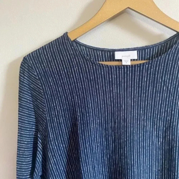 J Jill Hemp Striped Asymmetrical Tunic Top - Picture 5 of 11